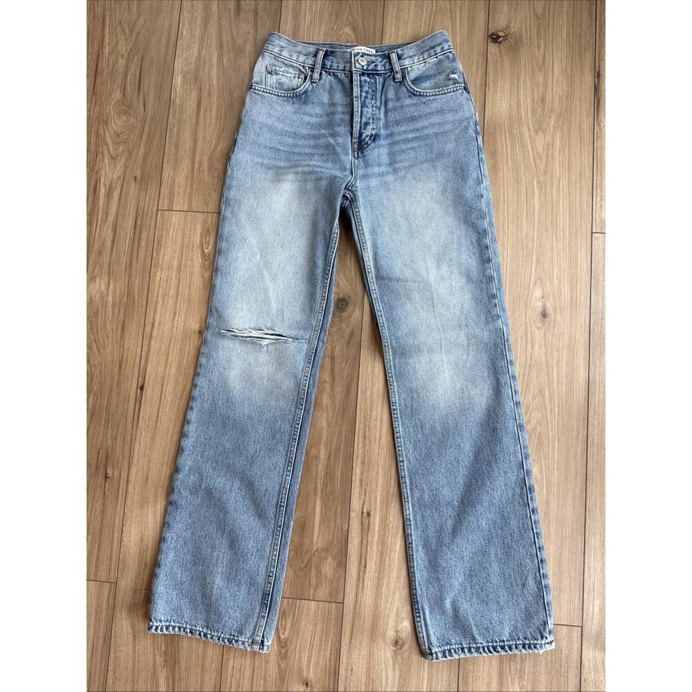 FREE PEOPLE Holly Bootcut Straight Jeans Women's Size 25 Cambridge Distressed
